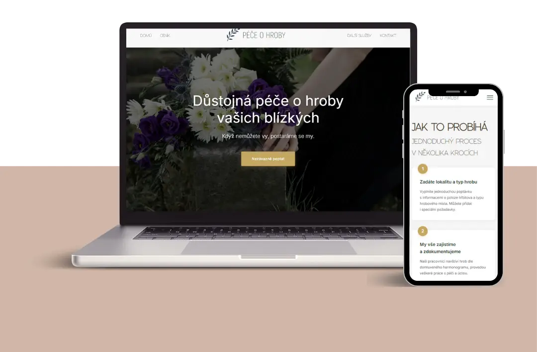 Péče o hroby – web s interaktivní kalkulačkou cen
