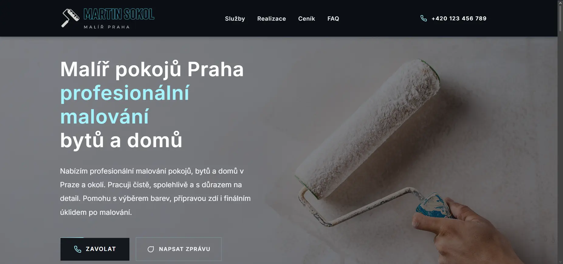 PrahaMalíř – Redesign webu pro malíře pokojů